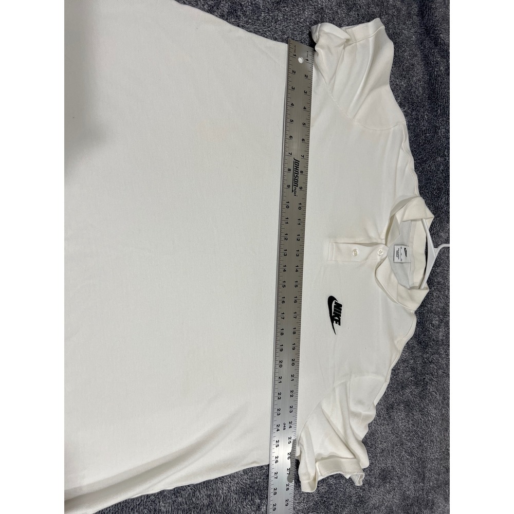 Nike Sportswear Mens XXL White Pique Polo Shirt Embroidered Logo Short Sleeve - Picture 4 of 14